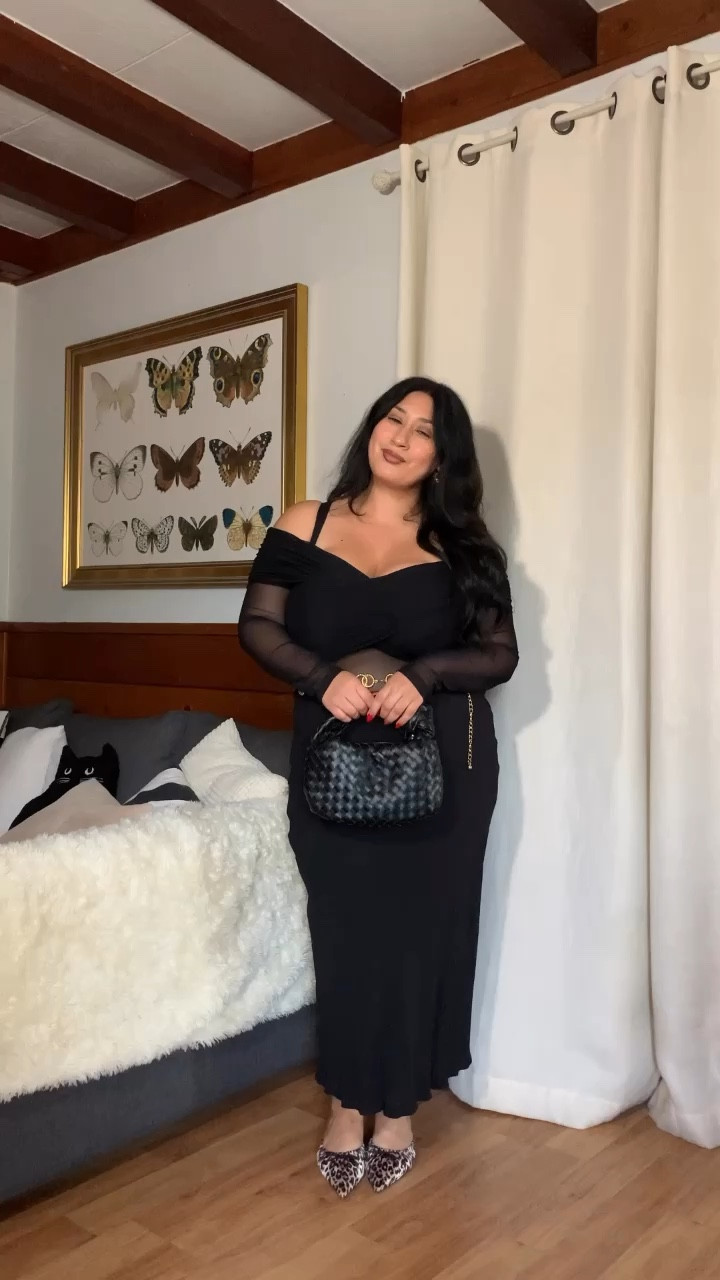 All black dinner date outfit 
Wearing a size xl in the bodysuit. 

#LTKPlusSize #LTKMidsize