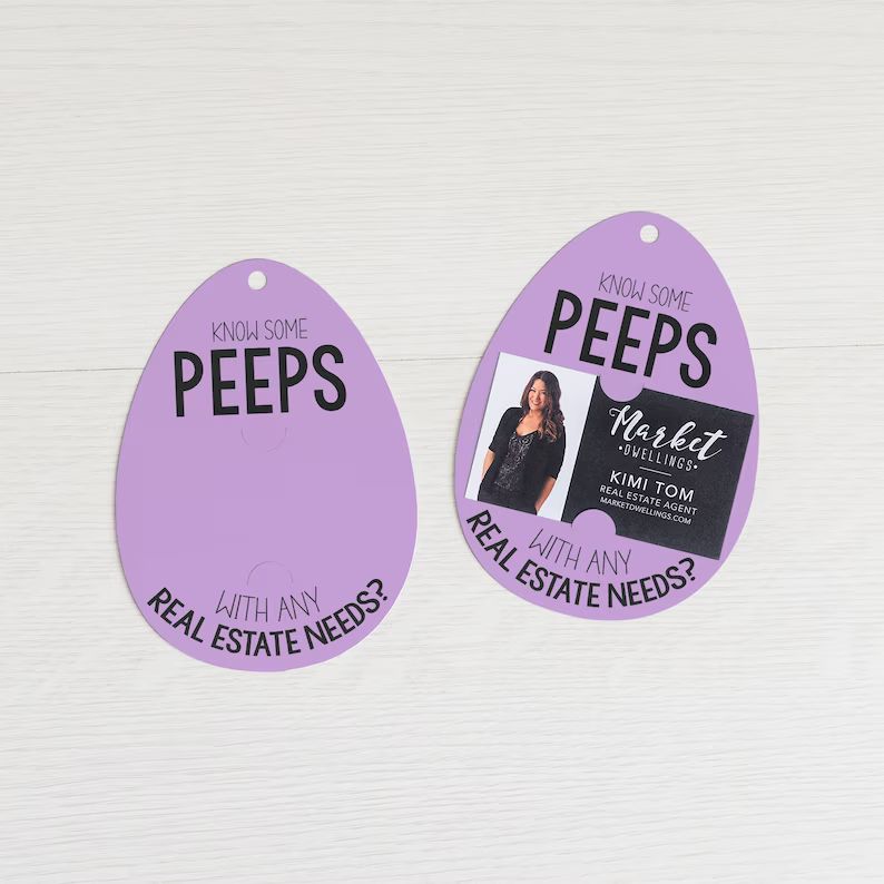 Know Some Peeps With Any Real Estate Needs Gift Tags Pop by Tags Real Estate Agent Easter Spring ... | Etsy (US)