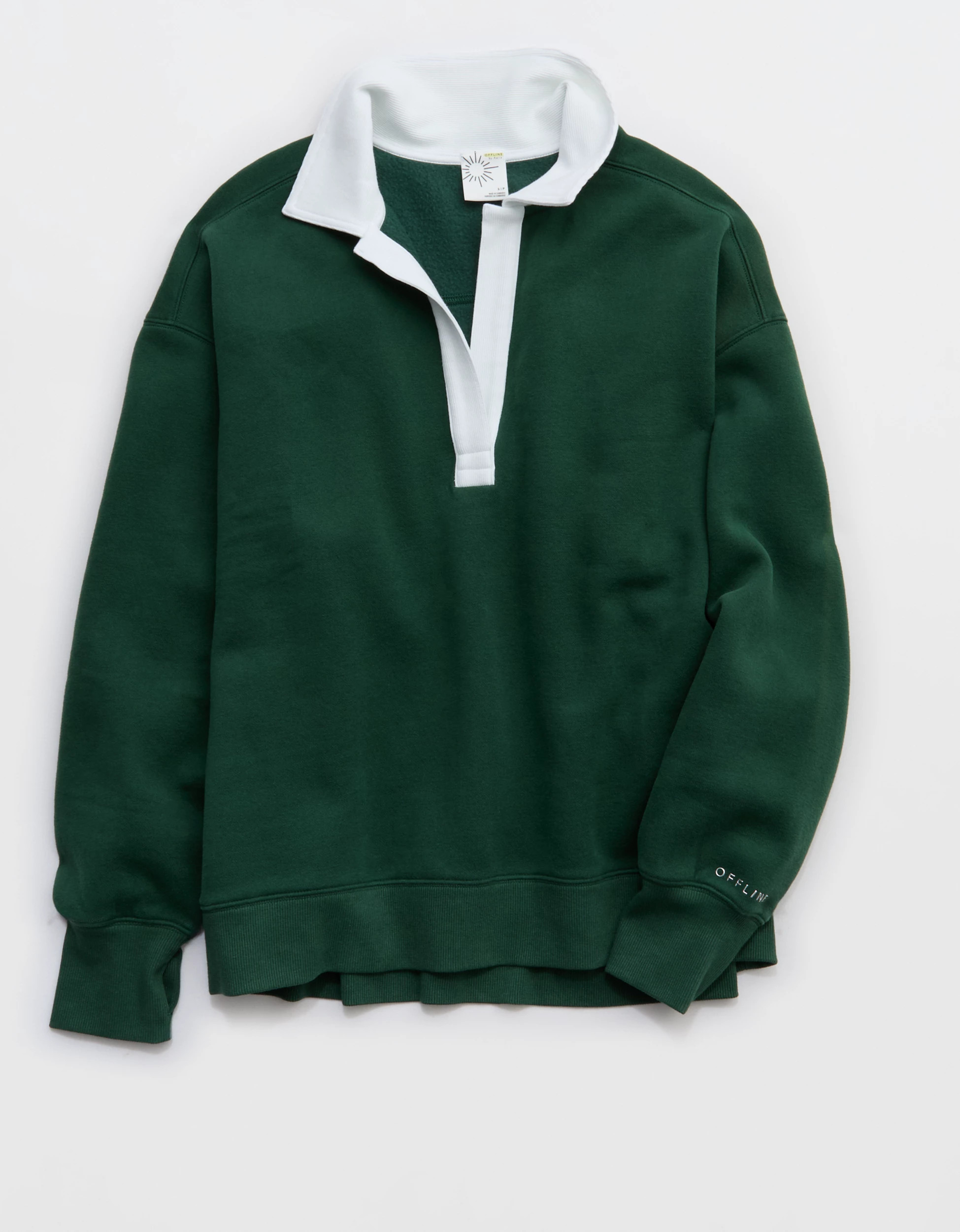 OFFLINE By Aerie Cloud Fleece Polo Sweatshirt | Aerie