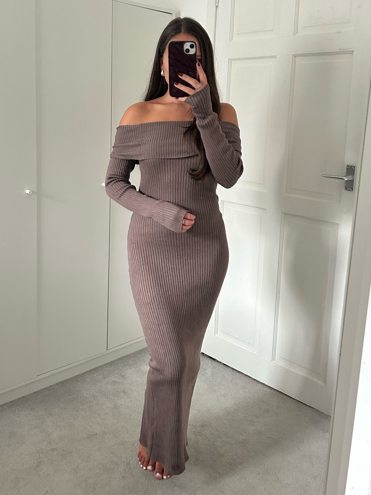 newlook autumn dress, off the shoulder knit dress🩶✨ 

#FashionMonth #LTKautumn #LTKuk