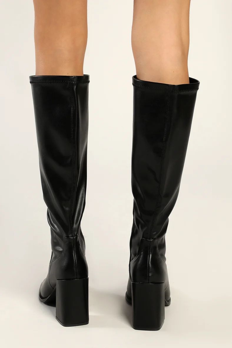 Michella Black Square Toe Knee High Boots | Lulus (US)
