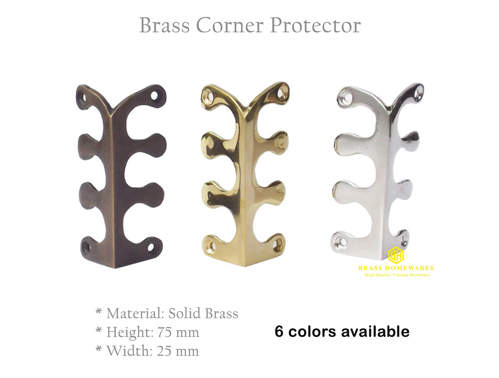 2.9" Solid Brass Corner Protector Brass Skiffers, Fern Corner Guards, Barn Skirting Protectors Ha... | Etsy (Global)