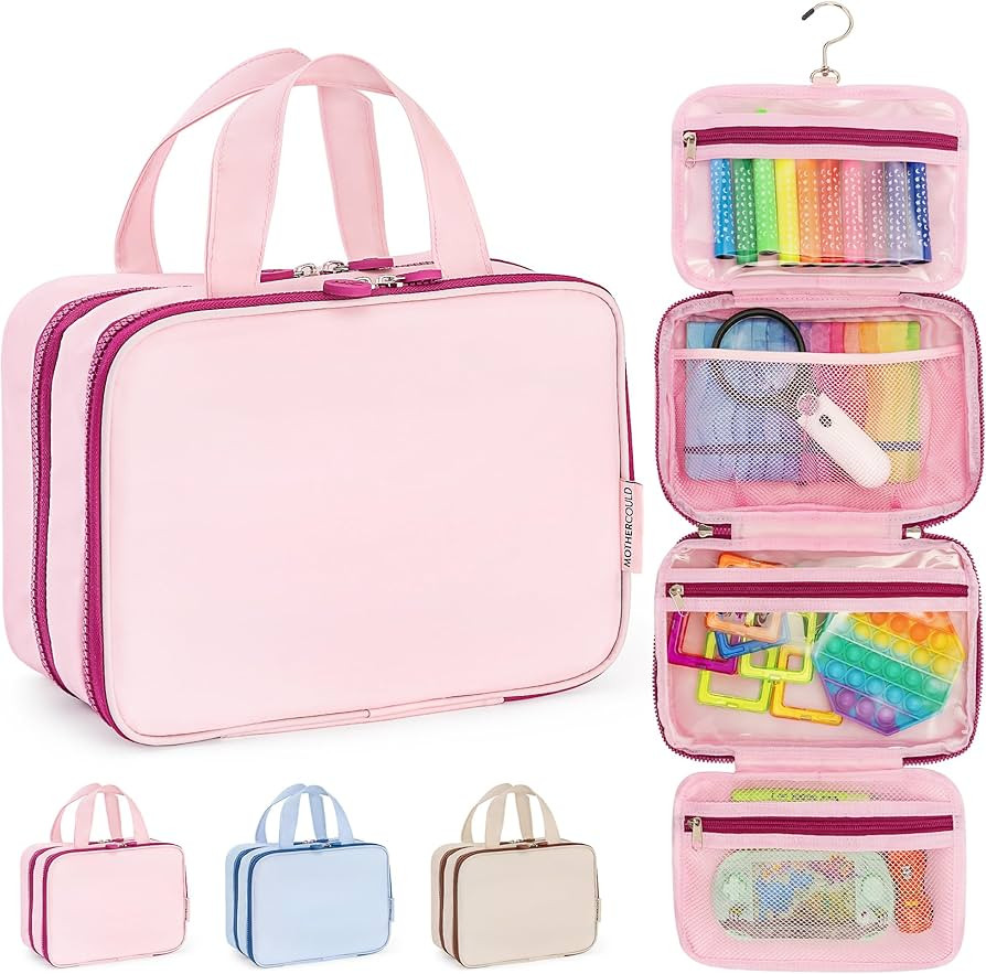 Kids Travel Organizer \u2013 Multi-Compartment, Water-Resistant Hanging Bag for Toys, Snacks, & A... | Amazon (US)