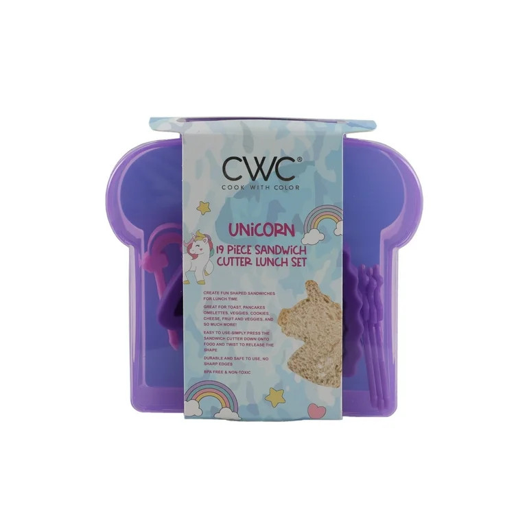 Cook With Color Kids Lunch Accessories Set – 19-Piece Sandwich Cutter, Food Picks, Notes & Sand... | Walmart (US)