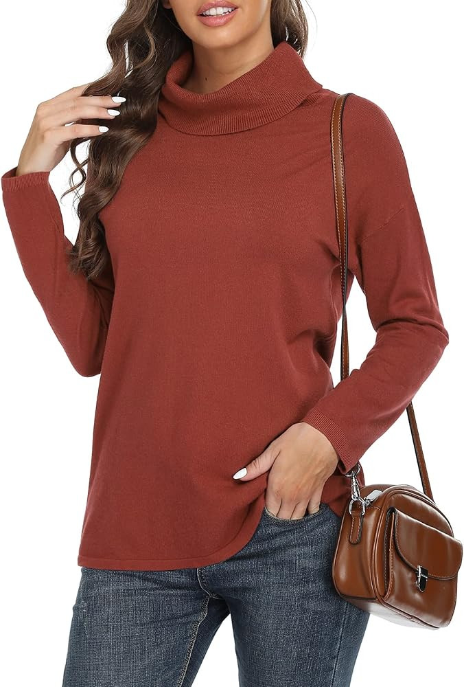 VIISHOW Women's Turtleneck Sweater Long Sleeve Cozy Warm Sweater Casual Lightweight Soft Pullover... | Amazon (US)
