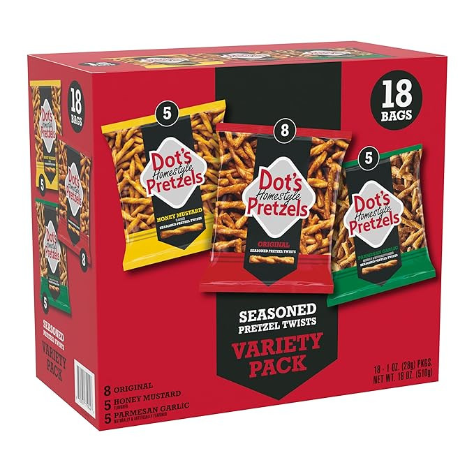 Dot's Homestyle Pretzels Variety Pack, Original, Honey Mustard, and Parmesan Garlic Twist Snack, ... | Amazon (US)