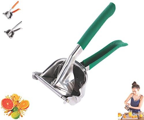 Lightweight Stainless Steel Manual Fruit Juicer Lemon Squeezer w/Rubber Handle | Citrus Lime Oran... | Amazon (US)