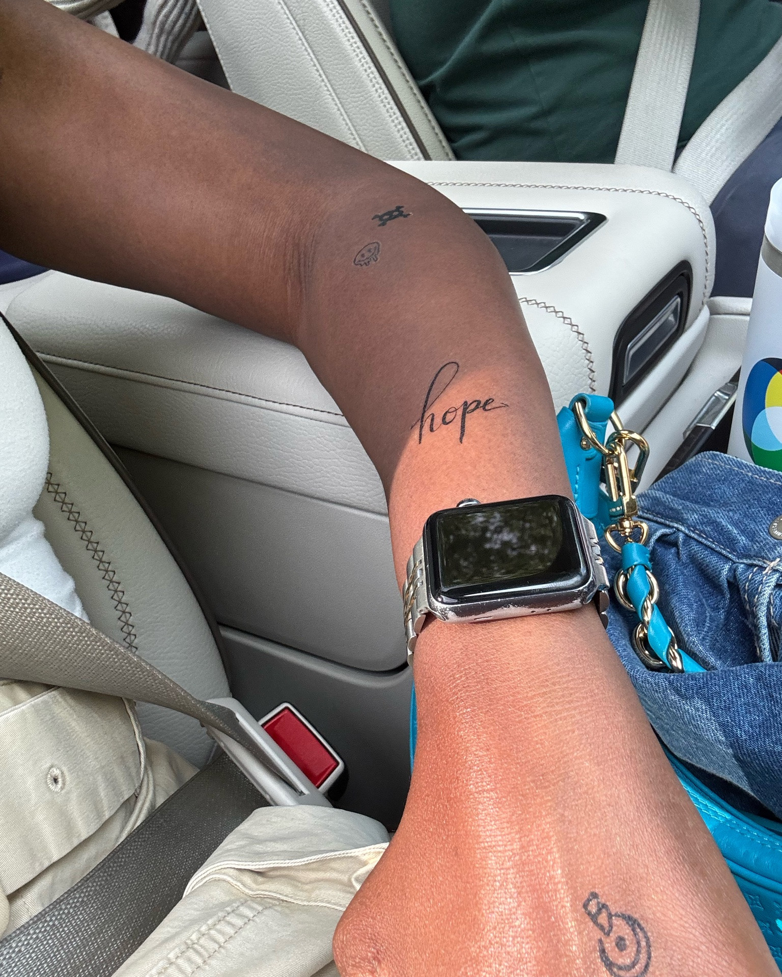 These temporary tattoos look kind of realistic!!! They might make me want some real ones! We let our students tattoo us today.

#LTKdayinmylife
