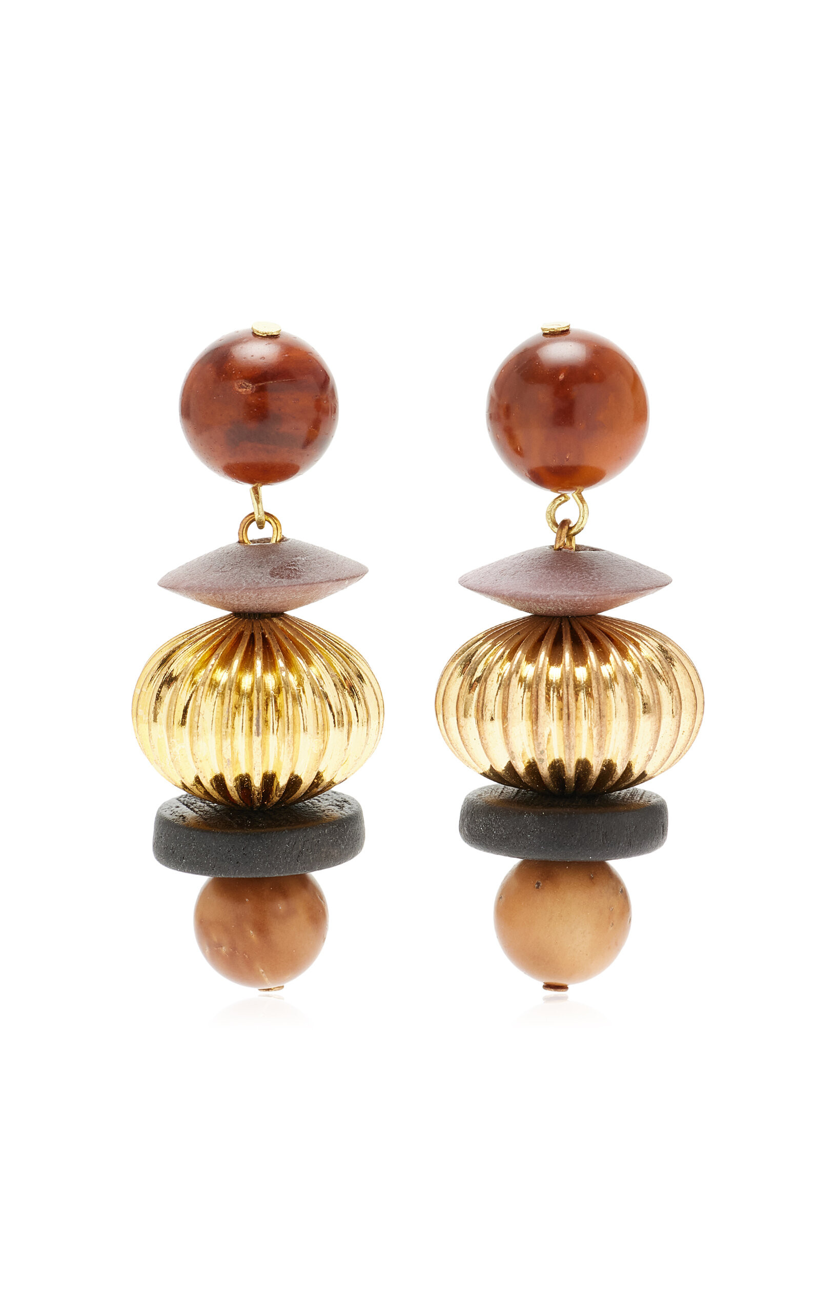 Lavon Gold-Plated Brass Wood Earrings | Moda Operandi (Global)