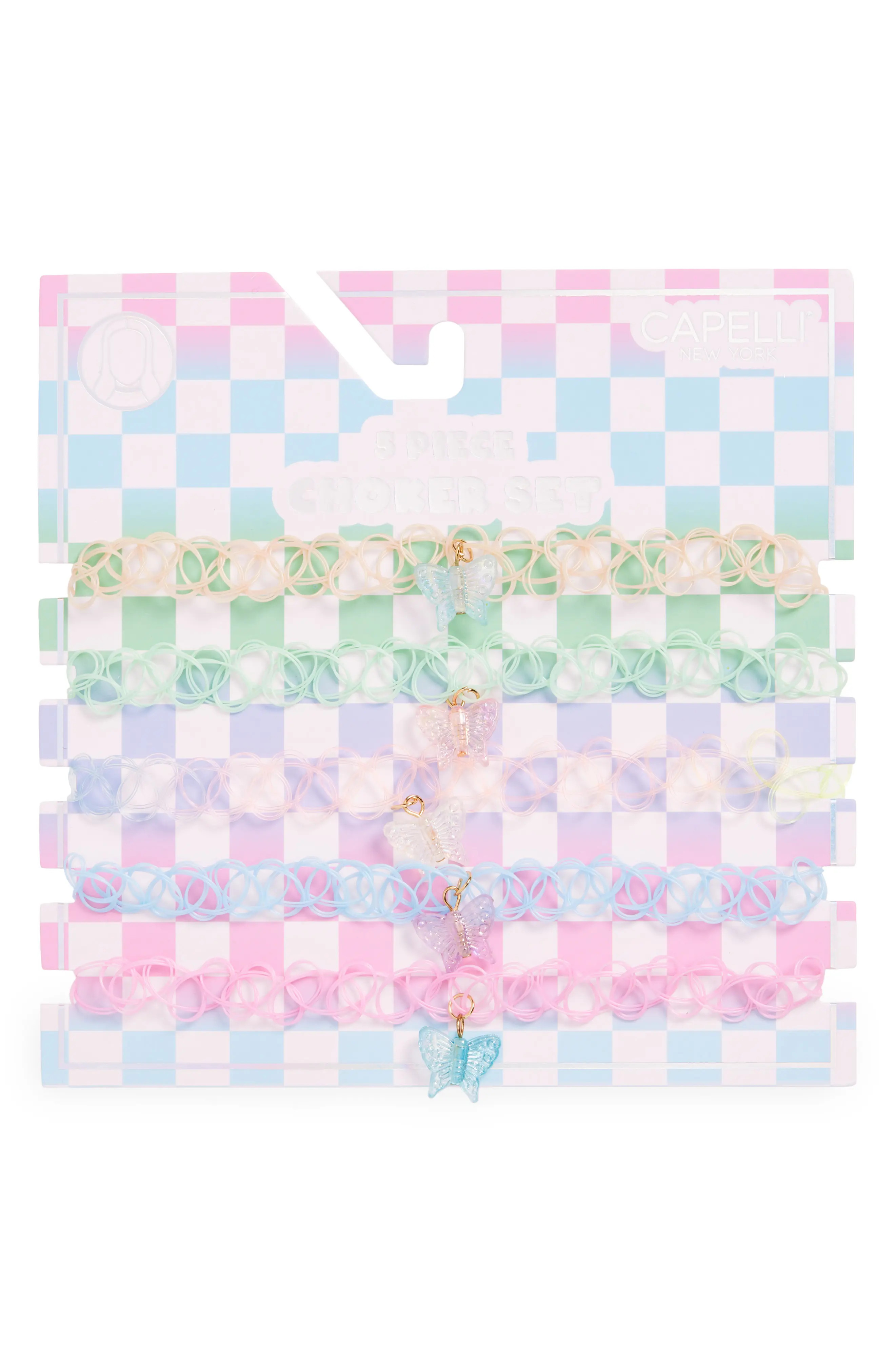 Kids' Assorted 5-Pack Butterfly Choker Necklaces (Women) | Nordstrom | Nordstrom