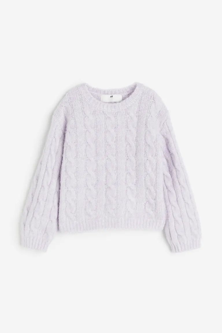 Cable-knit Sweater - Light green - Kids | H&M US | H&M (US + CA)