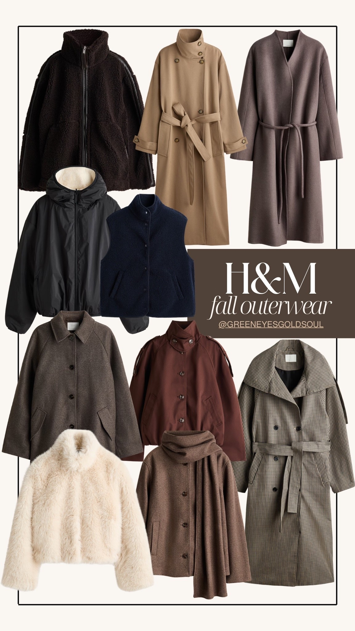 H&M fall outerwear is SO good this season 🍂🤎 From classic wool coats and belted trenches to cozy fleece jackets, faux fur and everyday layering pieces, there are so many gorgeous options! Loving the chocolate brown, camel, charcoal and neutral tones that make fall outfits feel instantly more polished.

H&M fall outerwear, H&M fall fashion, H&M coats, H&M jackets, H&M fall finds, fall outerwear, fall coats, fall jackets, fall fashion 2026, fall outfit ideas, wool coat, long wool coat, belted coat, trench coat, plaid trench coat, faux fur jacket, fleece jacket, sherpa jacket, teddy jacket, bomber jacket, puffer jacket, fall vest, chocolate brown coat, camel coat, neutral fall outfits, winter coats, affordable fall outerwear, fall layering pieces, H&M new arrivals

#HMFashion #HMFinds #FallOuterwear #FallCoats #FallFashion #FallOutfits #FallStyle #WinterCoats