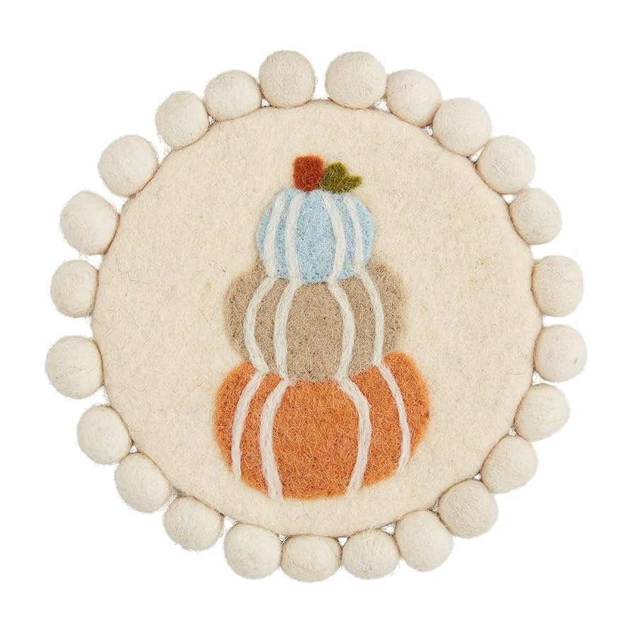 Mud Pie Felt Stacked Pumpkin Trivet; 8" dia | Amazon (US)