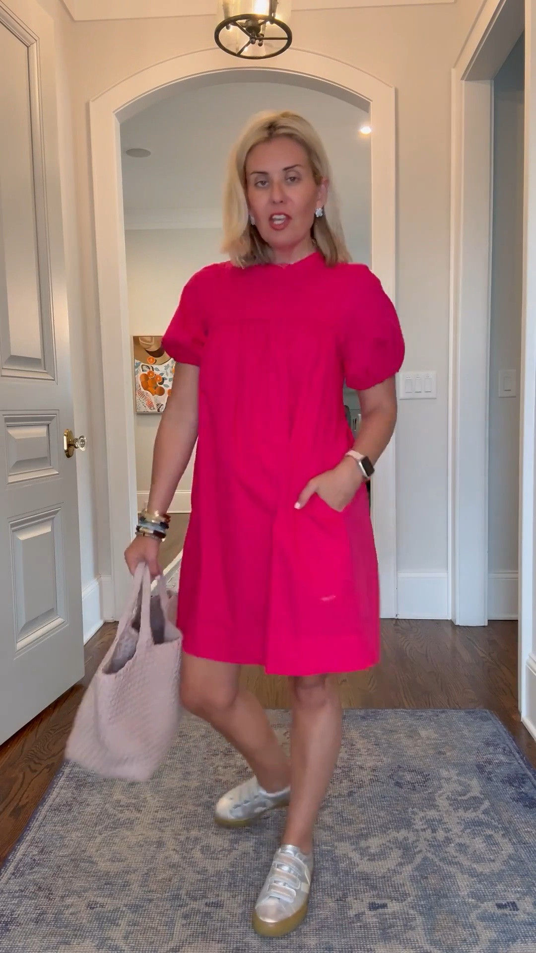 Well isn’t this the cutest little dress ever?!? I’m in an xs and 8 sneaker. 

*code Catherine20 at Allie + Bess