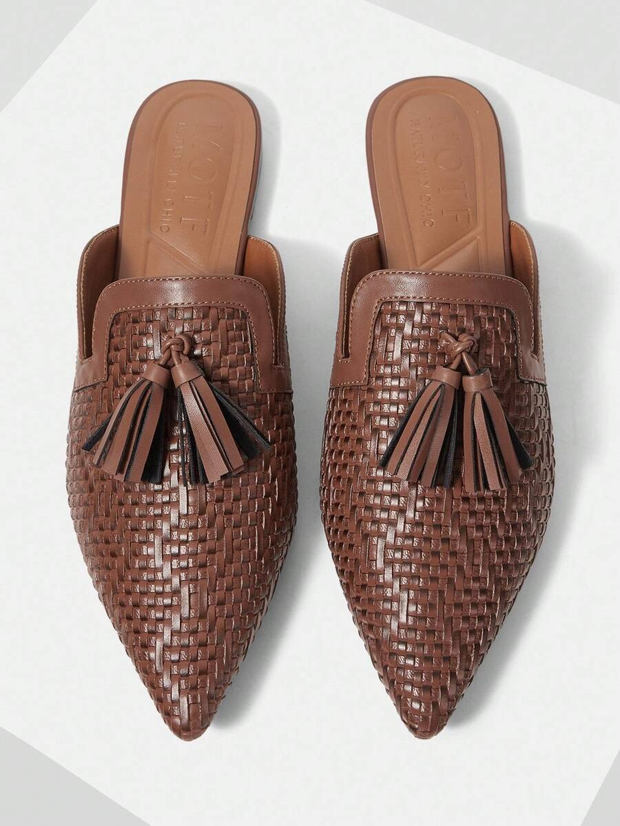 MOTF WOMEN SHOES EUROPEAN AND AMERICAN NEW FASHION WOVEN FRINGED CLOSED TOE SEXY POINTED FLAT HAL... | SHEIN