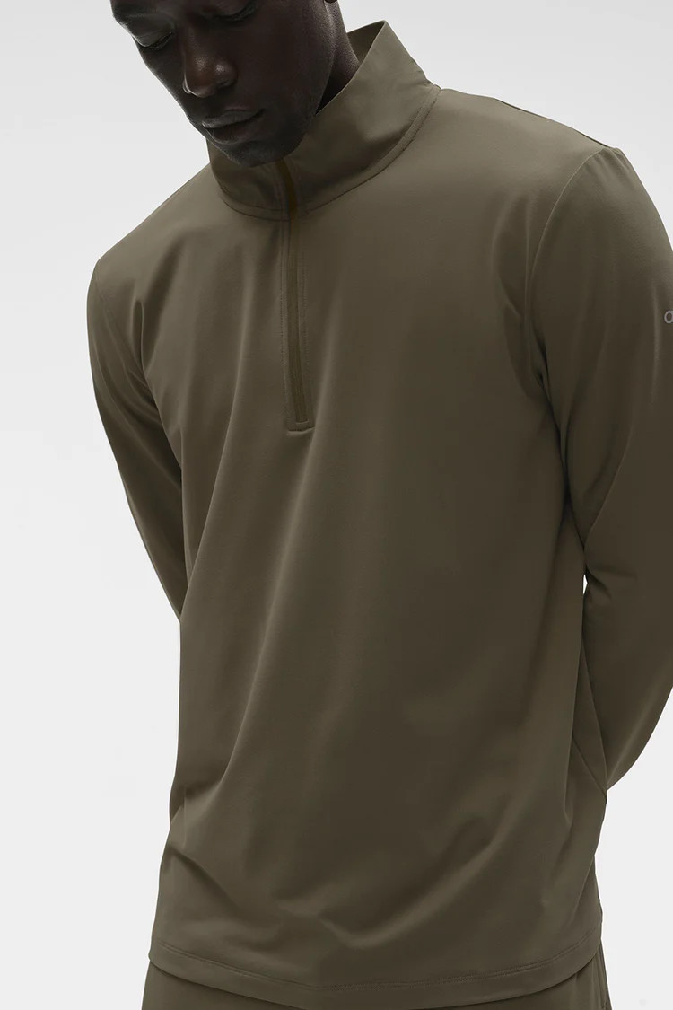 Conquer 1/4 Zip Reform Long Sleeve - Olive Tree | Alo Yoga (US)