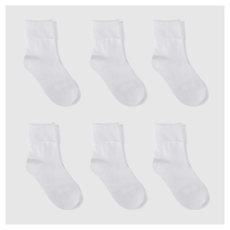 Girls' Casual Ankle Socks 6pk - Cat & Jack™ White | Target