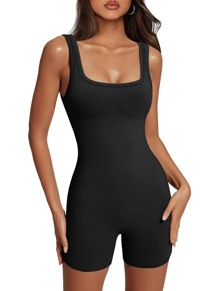 AUTOMET Women's One Piece Jumpsuits Short Bodysuit Workout Rompers Summer Outfits Gym Yoga Beach ... | Amazon (US)
