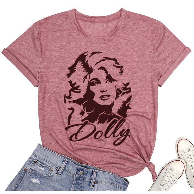 Dolly Graphic T Shirt Women Casual Summer Short Sleeve Tops Band Music Lovers TV Show Tees | Walmart (US)