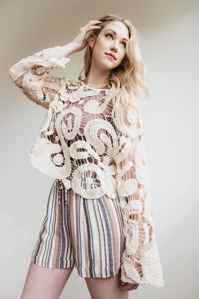 Crochet Top for Women in Natural | Glik's