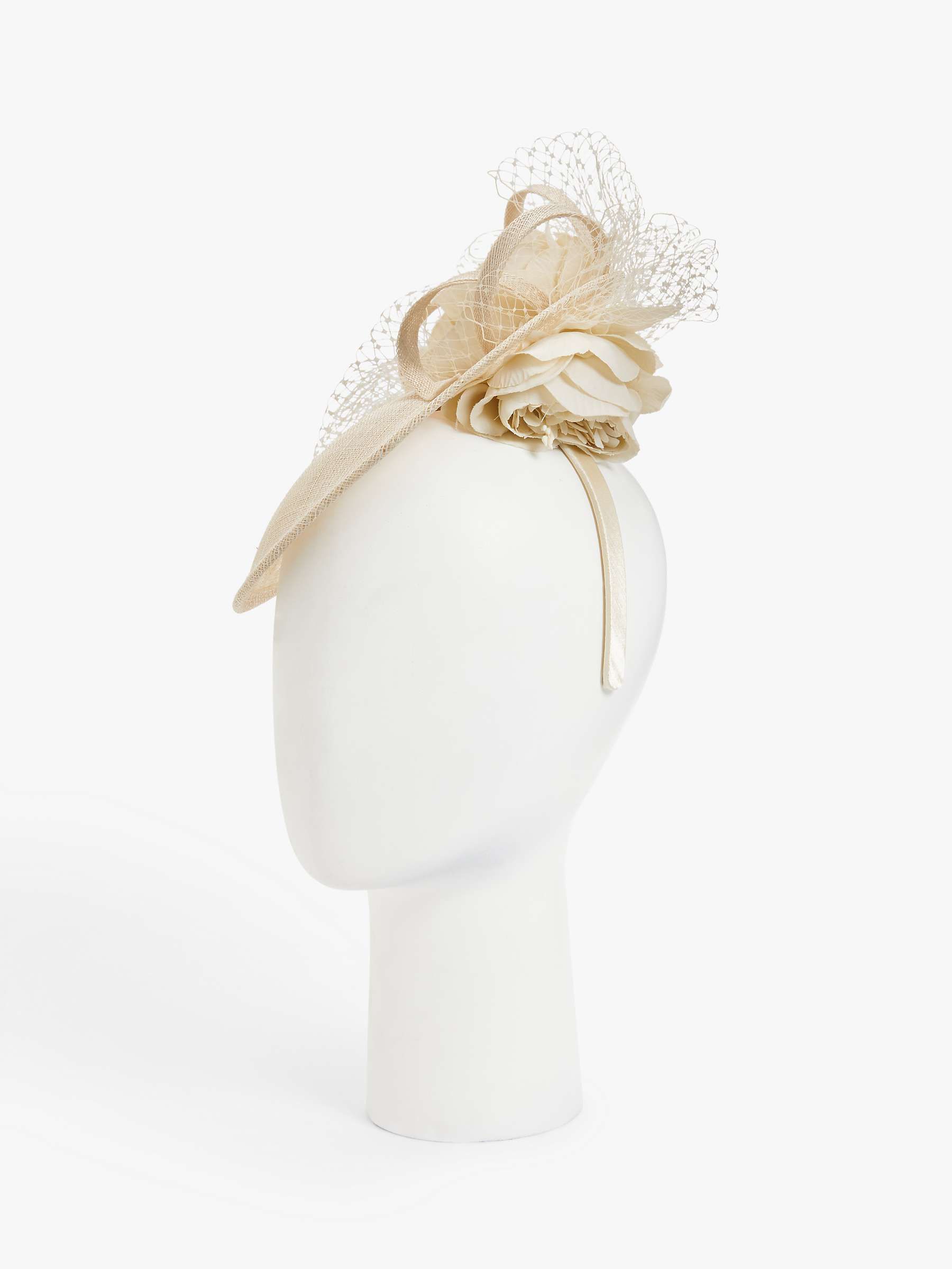 John Lewis & Partners Paige Flower Fascinator, Metallic Champagne | John Lewis (UK)