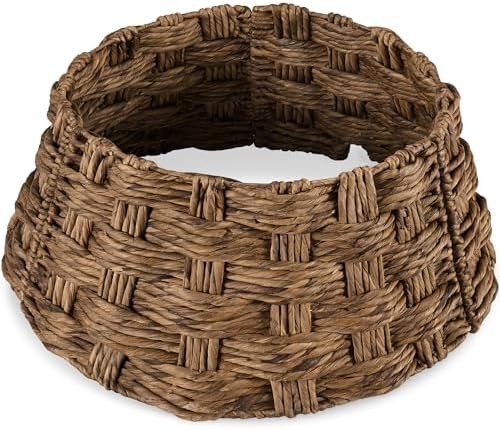 Best Choice Products 24in Christmas Tree Collar, Basket Woven Hyacinth 3-Piece Holiday Rattan Tre... | Amazon (US)