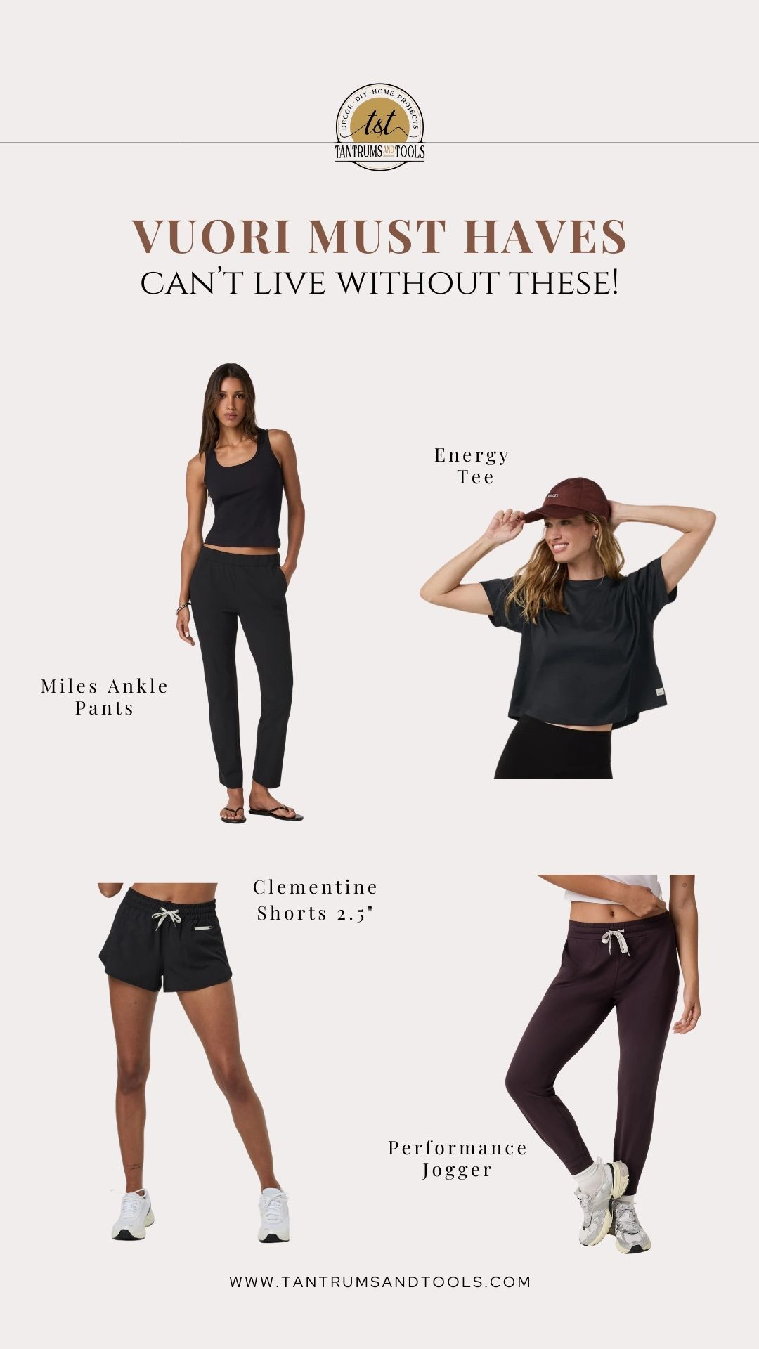 Vuori Favs- I wear at least one of these everyday! 

Performance joggers, Energy Tee (sooo soft), Clementine Shorts (I prefer the 2.5"), Miles Ankle Pants (literally the most flattering and comfortable pants ever!)

Raisin is a gorgeous new color!! 

 #LTKFallSale #LTKActive #LTKWorkwear