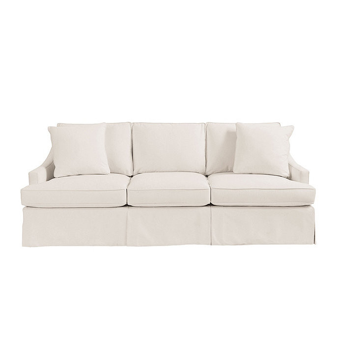 Candace Upholstered Sofa with Loose Back Cushions & Kick Pleat Skirt | Ballard Designs, Inc.