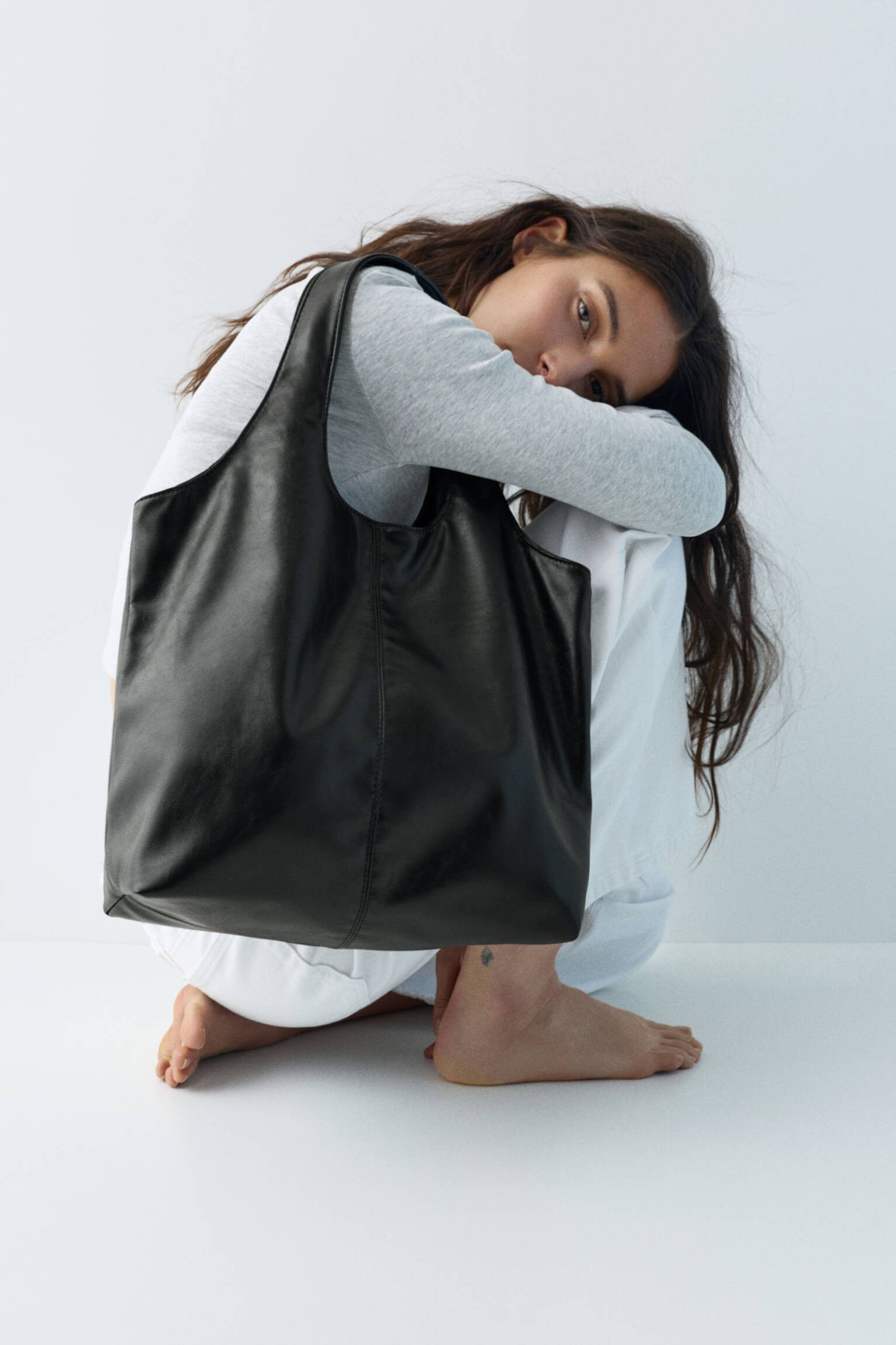 Faux leather shopper bag - Pull&Bear United Kingdom | PULL and BEAR UK