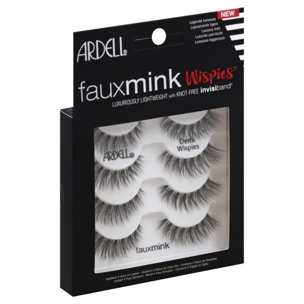 Ardell Professional Fake Lashes Faux Mink Wispies, Black, 4 Pairs | Walmart (US)