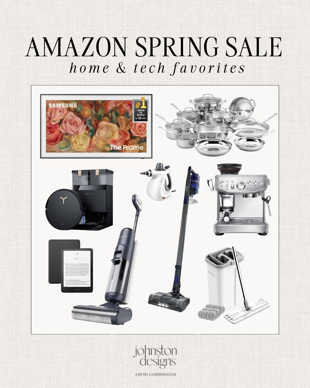 Amazon Spring Sale home & tech favorites! These are the pieces that make everyday life easier!

Amazon spring sale, home essentials, tech upgrades, smart home, kitchen appliances, cookware set, espresso machine, robot vacuum, cordless vacuum, steam cleaner, spin mop, cleaning tools, home organization, digital reader, frame tv, modern living, everyday convenience, home upgrades, practical finds, lifestyle essentials 

 #LTKHome #LTKSaleAlert