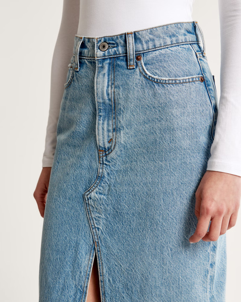 Denim Maxi Skirt | Abercrombie & Fitch (US)