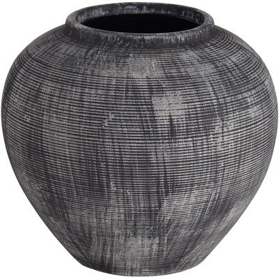Studio 55D McGinn 9" Wide Rough Antique Black Decorative Vase | Target
