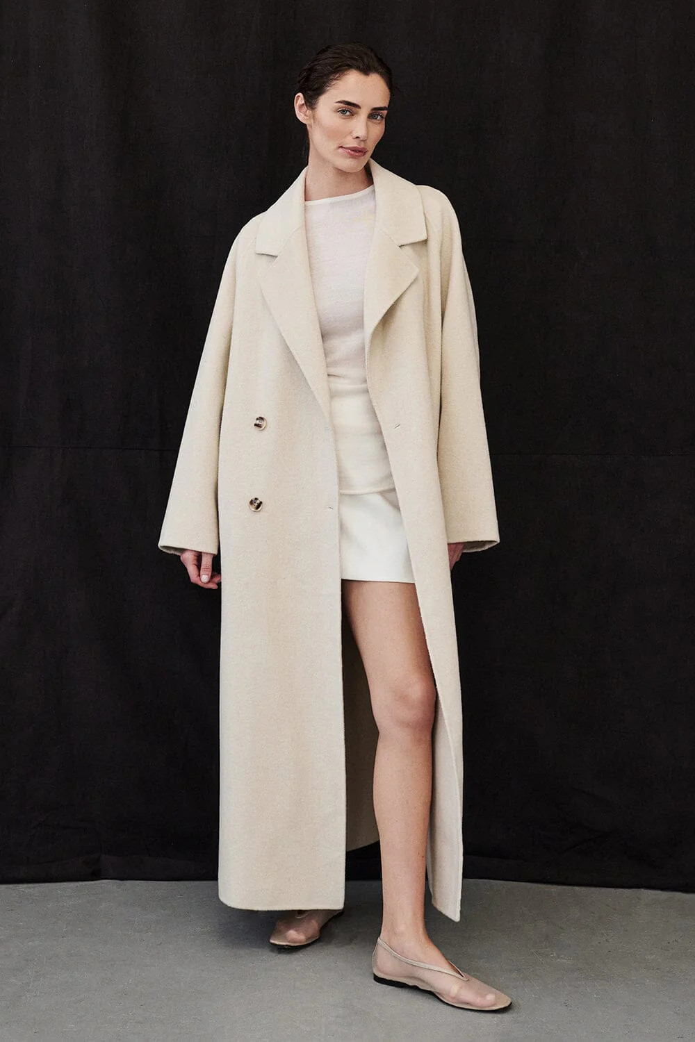 YORK BONE OVERSIZED WOOL COAT | DISSH