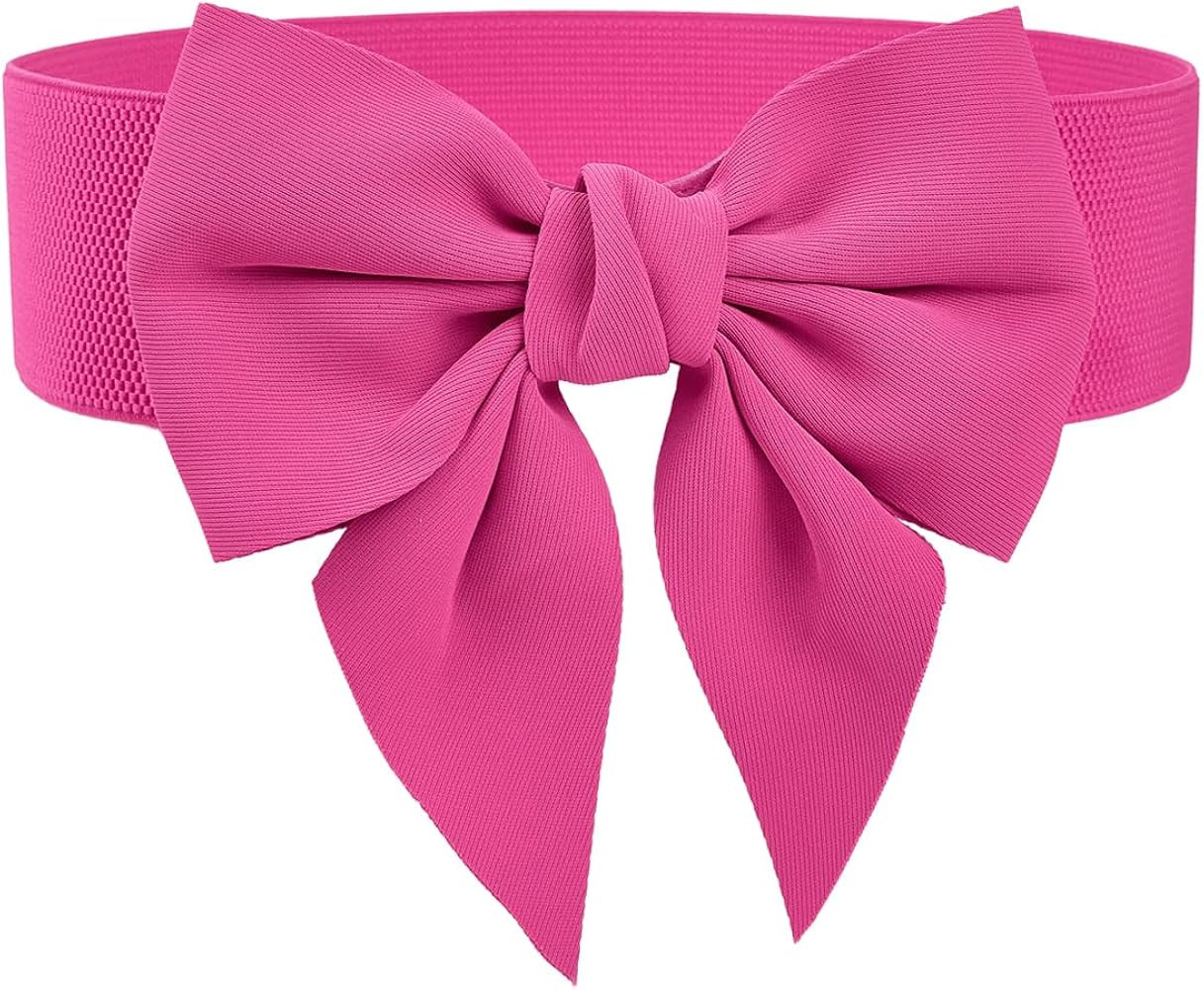 Verdusa Women's Bow Knot Wide Elastic Waist Belt Stretchy Waistband | Amazon (US)