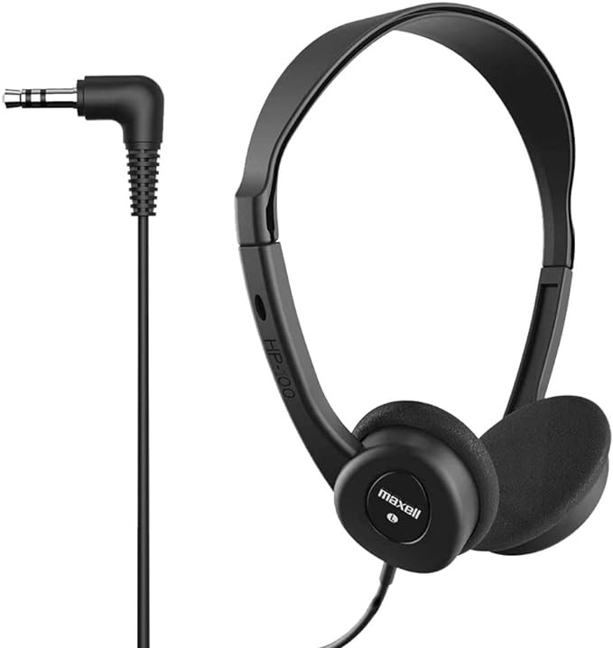 Maxell - 190319 Stereo Headphones - 3.5mm Cord with 6-Foot Length - Soft Padded Ear Cushions, Adj... | Amazon (US)