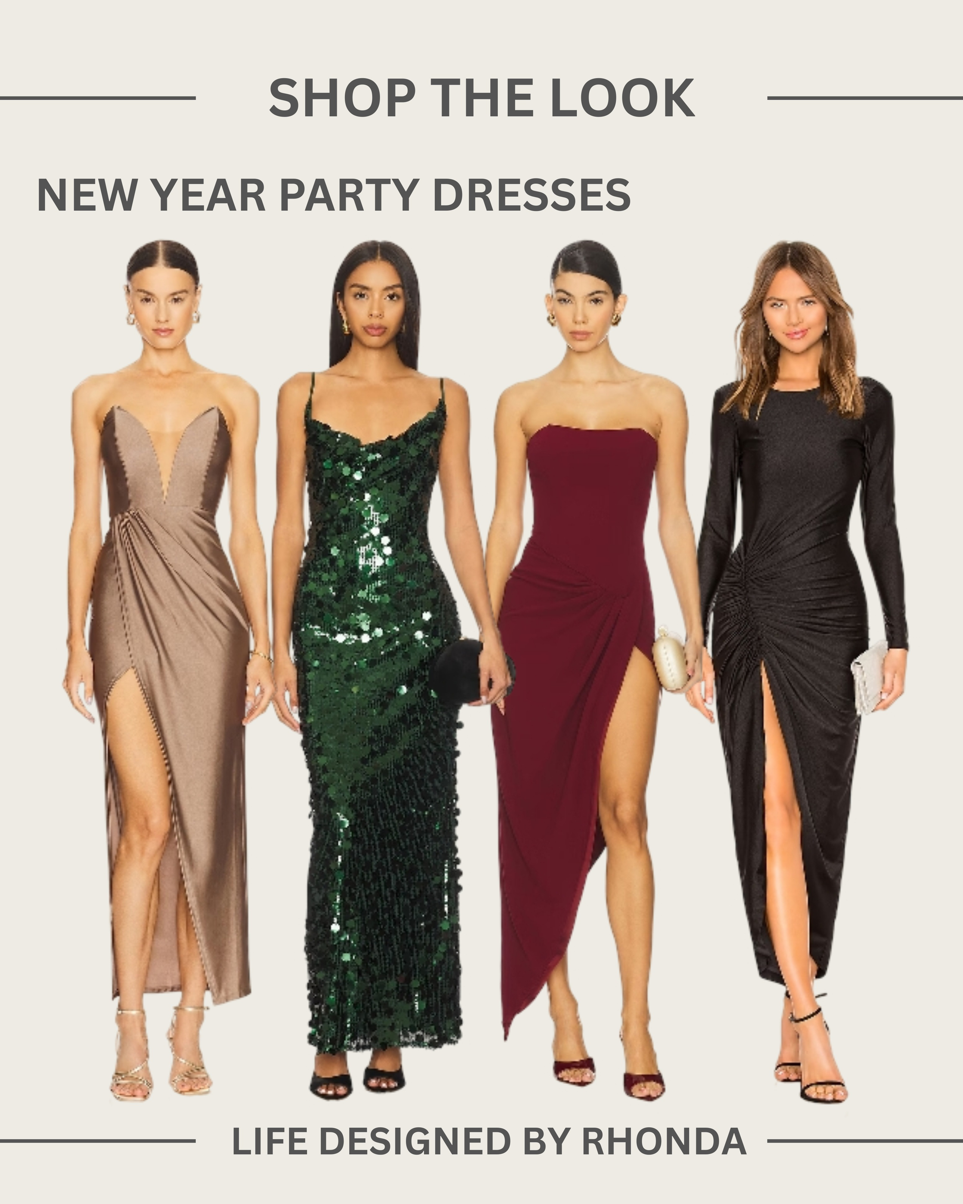 Get ready to ring in the new year with these stunning party dresses. From sequins to satin, these showstopping looks are perfect for making a grand entrance at any celebration. Tap to shop my favorite New Year's Eve picks! #NYEOutfits #PartyDresses #NewYearsEveStyle 

 #LTKHoliday #LTKdayinmylife #LTKSaleAlert