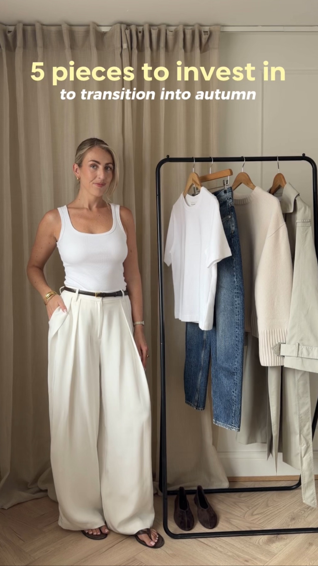 5 pieces to add to your transitional wardrobe 📌🤍🍂 

White T-shirt, barrel leg jeans, trench coat, cashmere jumper, suede ballet flats, transitional wardrobe, capsule wardrobe

#LTKautumn #LTKFashionMonth #LTKstyletip