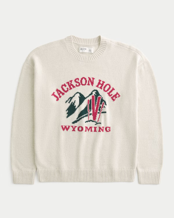 Men's Boxy St. Anton Austria Graphic Crew Sweater | Men's Tops | HollisterCo.com | Hollister (US)