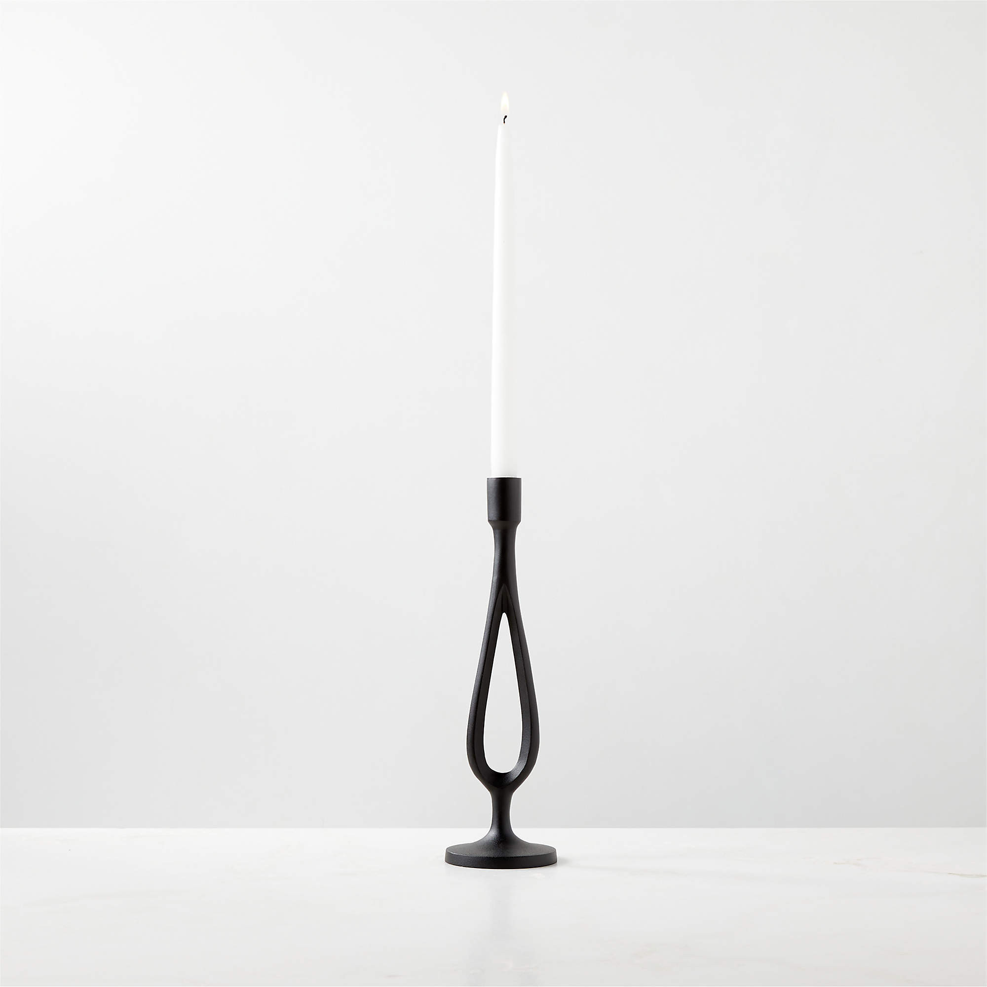 Atura Black Taper Candle Holder Small + Reviews | CB2 | CB2