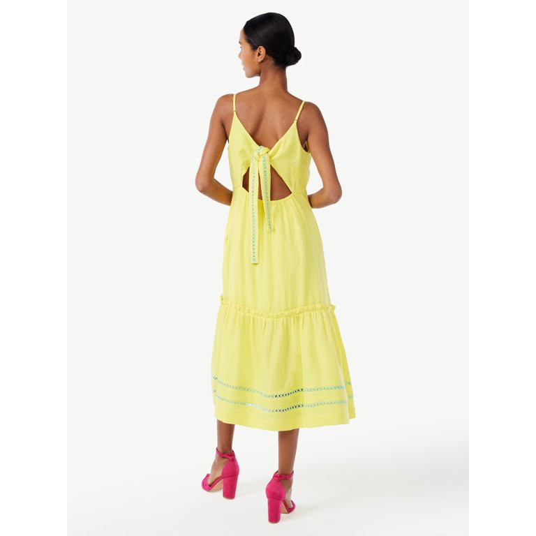Scoop Women's Bow Back Midi Dress | Walmart (US)