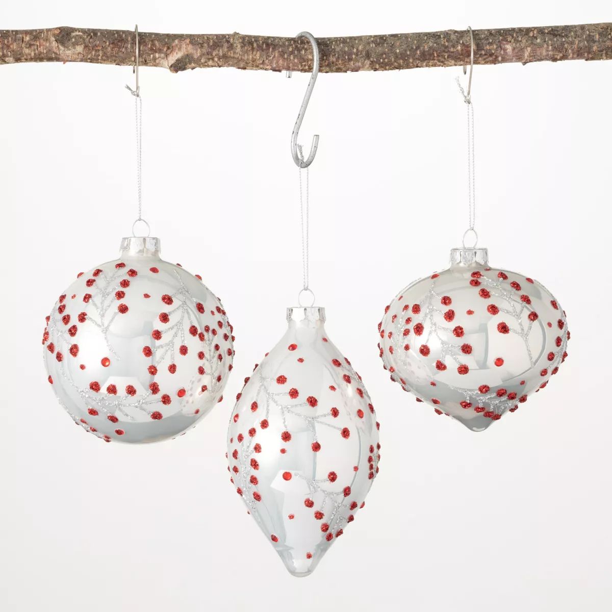 4"H, 4"H and 6"H Sullivans Holly Berry Ornament Set of 3; Red Christmas Ornaments | Target