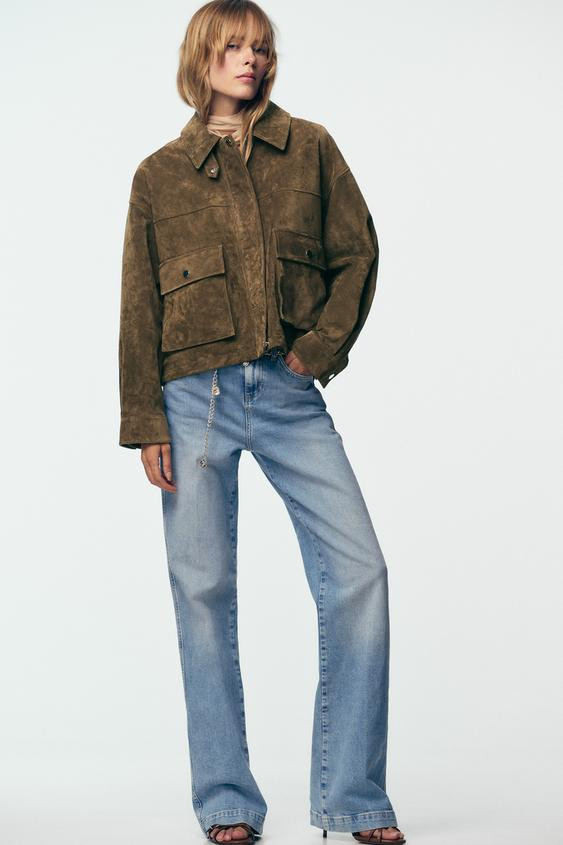 100% LEATHER BOMBER JACKET | Zara Canada