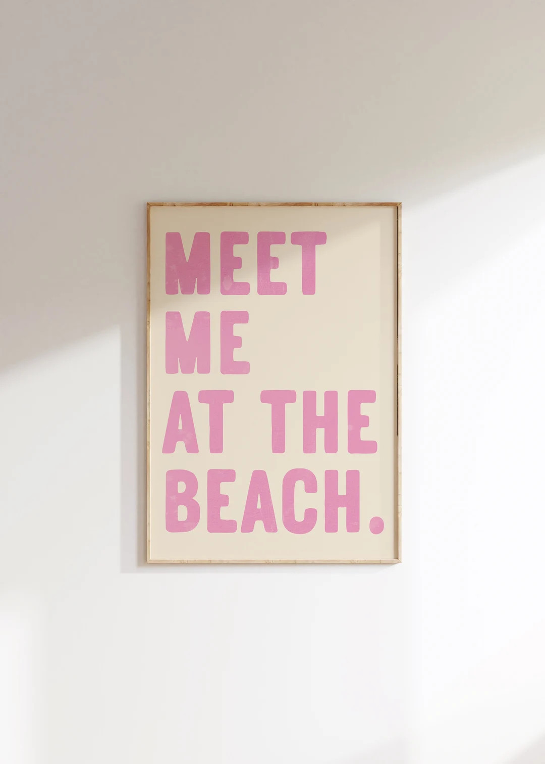 Meet Me at the Beach Print Pink Coastal Cowgirl Wall Art Poster Blue Coastal Granddaughter Decor ... | Etsy (US)