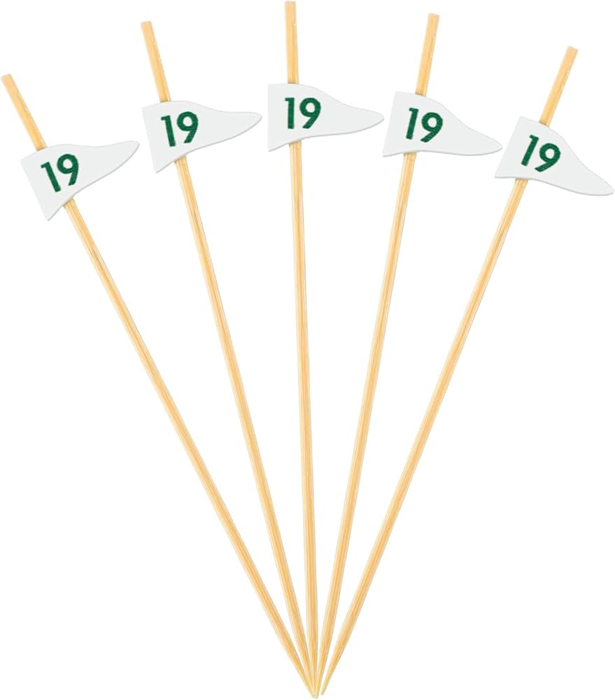 Layhit 300Pcs 19th Hole Drink Stirrers Skewers 4.72" for Golf Cake Burgers Sandwiches 19th Hole Appetizer Picks Celebrate Your Next Hole in One for Golf Birthday Party Supplies Country Club Retirement | Amazon (US)