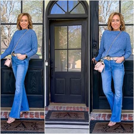 Favorite Flares! I have been wearing these on repeat. They are a splurge, but worth it. 

Mid rise, available in regular & petite sizes

Take 10% off this pretty blue sweater with code Michelle10.

#LTKstyletip #LTKover40 #LTKVideo