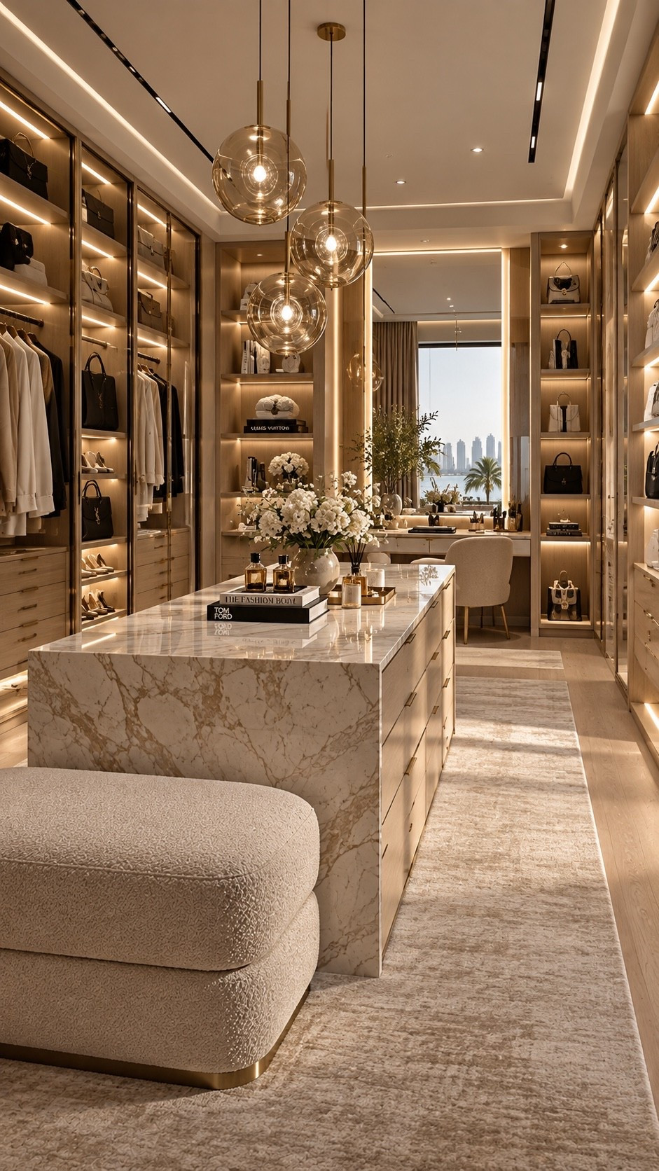 Shop This Room ✨ Shop the full look through my LTK — all products and similar finds are linked below. Create a dreamy luxury walk-in closet with warm wood cabinetry, illuminated shelving, a statement marble island and soft neutral textures. Layered lighting, elegant glass pendants and creamy boucle seating give this dressing room a sophisticated, high-end designer feel.

#WalkInCloset #ClosetDesign #LuxuryCloset #DreamCloset #ClosetInspo #DressingRoom #DressingRoomIdeas #LuxuryInteriors #InteriorDesign #InteriorInspo #HomeInspo #HomeDecor #ModernInteriors #ModernLuxury #LuxuryHome #DreamHome #OrganicModern #WarmNeutralDecor #NeutralInteriors #QuietLuxury #DesignerInspired #HomeStyling #ClosetOrganization #ClosetGoals #LuxuryLifestyle #LTKHome #LTKFinds #ShopLTK #LTKStyleTip #HomeFinds #AmazonHome #DecorInspo #ModernHome