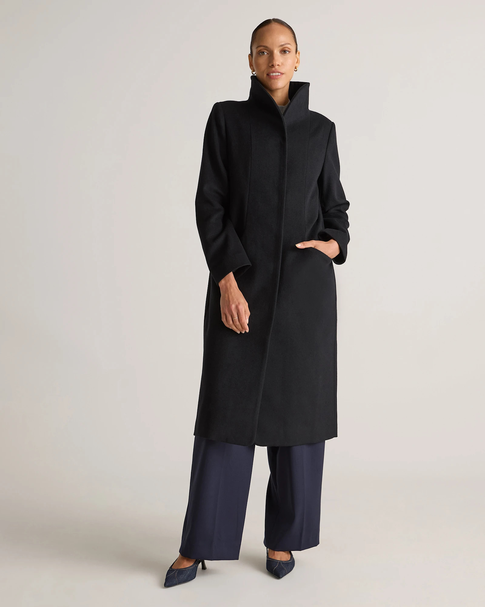 Italian Wool Long Cocoon Coat | Quince