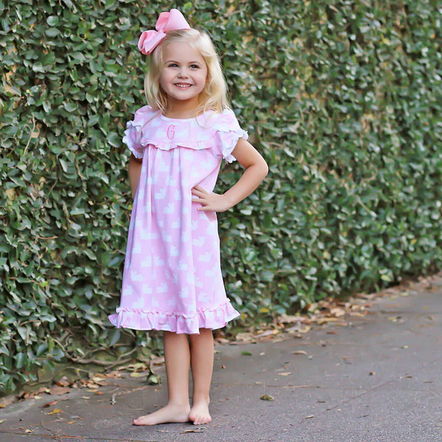 Pink Bunny Hop Tulip Sleeve Gown | Classic Whimsy