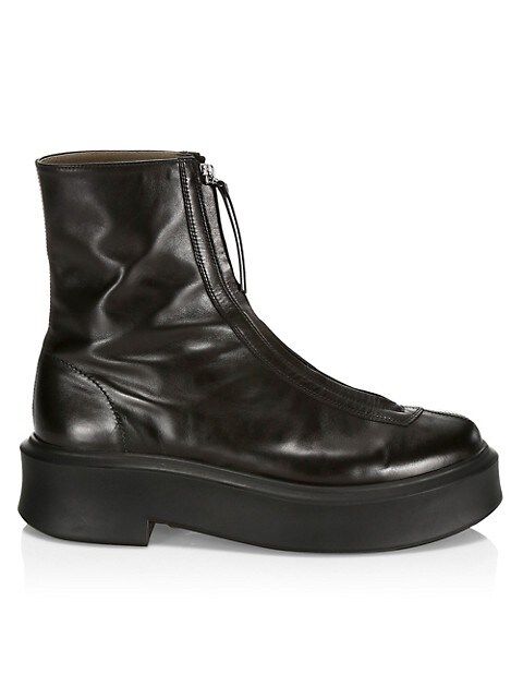Zippered Platform Leather Combat Boots | Saks Fifth Avenue